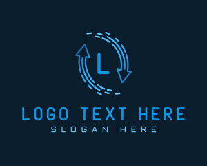 Gradient Tech Loop Arrow Logo