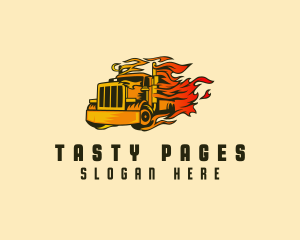 Fast Flaming Cargo Truck  Logo