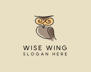 Swirly Doodle Owl  logo design