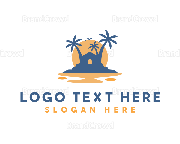 Beach House Island Vacation Logo