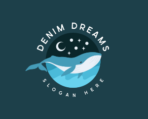Dreamy Night Whale logo design