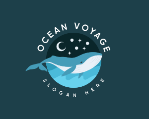 Dreamy Night Whale logo design