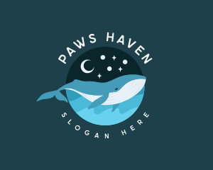 Dreamy Night Whale logo design