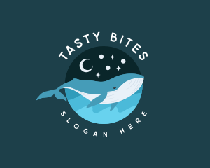 Night - Dreamy Night Whale logo design