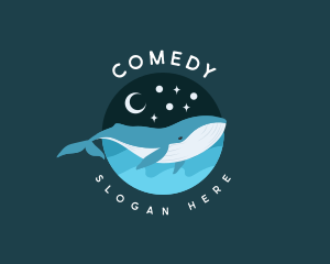 Aquatic - Dreamy Night Whale logo design