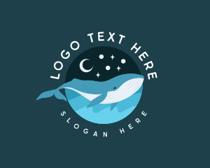 Ocean - Dreamy Night Whale logo design