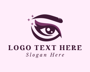 Lashes - Purple Eye Makeup logo design