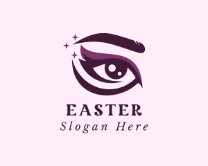 Eyelash - Purple Eye Makeup logo design