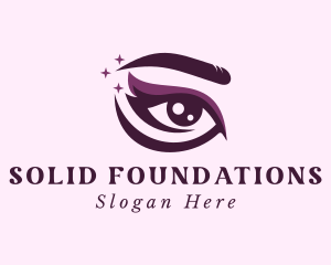 Eyelash - Purple Eye Makeup logo design