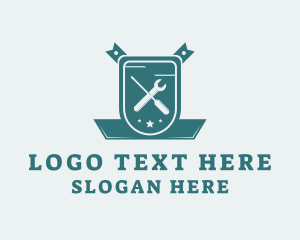 Tradesman - Handyman Tools Shield logo design