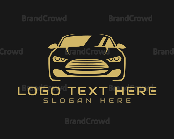 Yellow Sports Car Logo