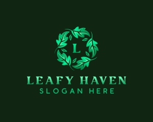 Eco Garden Leaves logo design