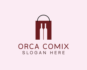 Wine Shopping Bag  Logo