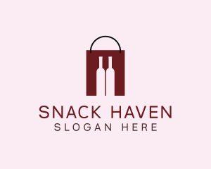 Wine Shopping Bag  logo design