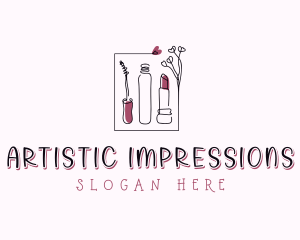 Mascara Lipstick Makeup logo design