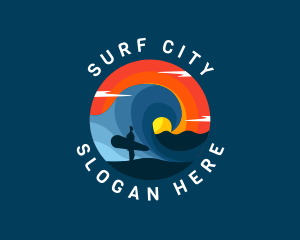 Beach Surfing Summer logo design