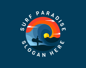 Beach Surfing Summer logo design