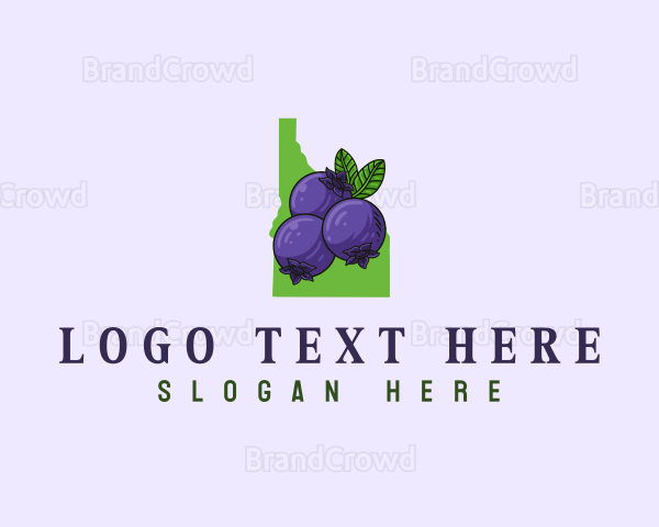 Idaho Blueberry Fruit Logo