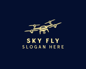 Quadcopter Aerial Drone logo design