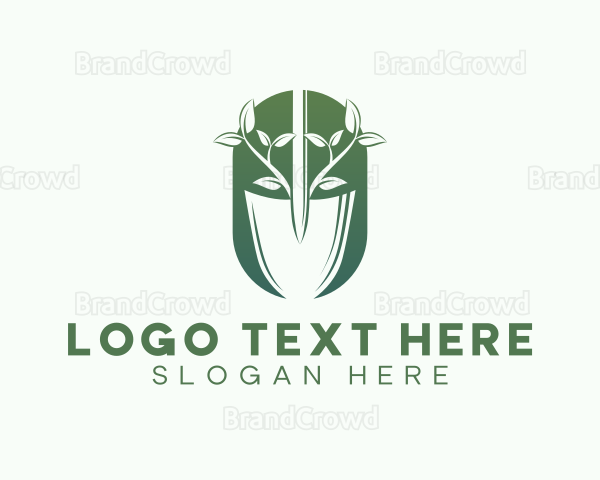 Landscaper Shovel Plant Logo