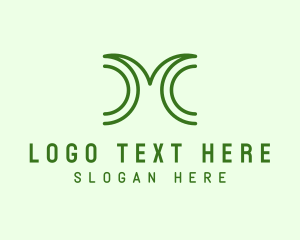 Landscape Gardener - Green Grass Letter M logo design