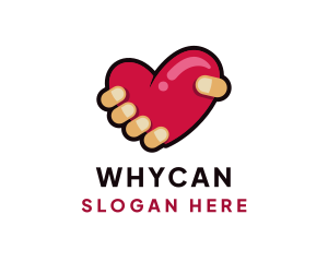 Valentine Heart Hand Logo