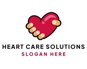 Valentine Heart Hand logo design