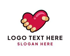 Wedding - Valentine Heart Hand logo design