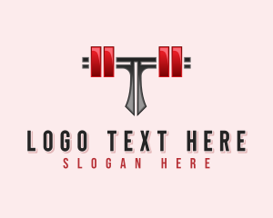 Lifestyle - Fitness Barbell Letter T logo design