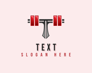 Fitness Barbell Letter T logo design