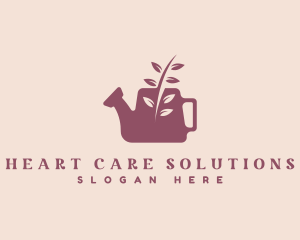 Garden Leaf Watering Can logo design