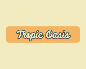 Tropical Hipster Cursive logo design