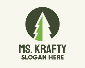 Camping - Pine Tree Minimalist Badge logo design