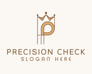 Brown Royal Crown Letter P logo design