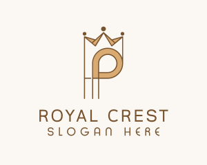 Majestic - Brown Royal Crown Letter P logo design
