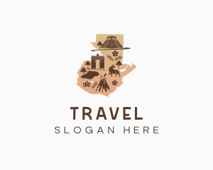 Guatemala Travel Map logo design