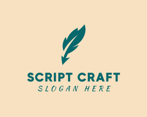 Screenwriter - Feather Quill Writer logo design