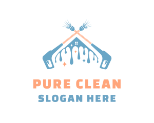 Home Washer Cleaning logo design