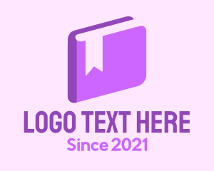 Library - 3d Purple Book logo design
