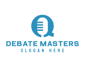Debate - Microphone Letter Q logo design