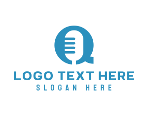 Stand Up Comedy - Microphone Letter Q logo design