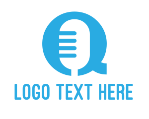 Interview - Microphone Letter Q logo design