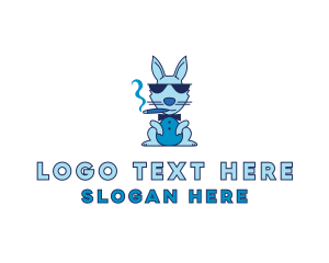 Doodle - Bunny Rabbit Cigar logo design