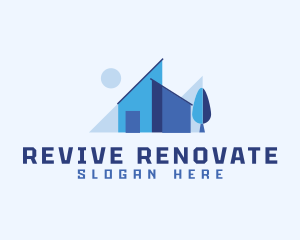 Renovate - Apartment Roof House logo design