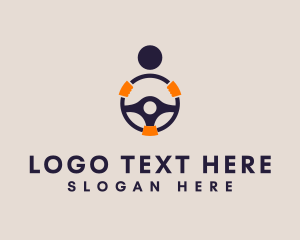 Taxi - Driver Steering Wheel logo design