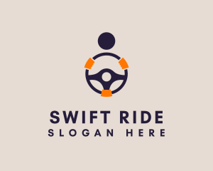 Taxi - Driver Steering Wheel logo design