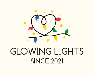 Christmas Light Heart  logo design