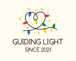 Christmas Light Heart  logo design