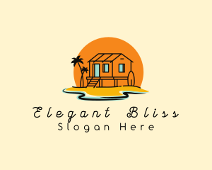 Vacation - Sunset Beach Cottage logo design