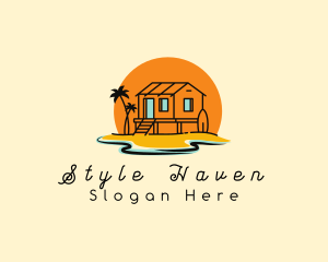Hostel - Sunset Beach Cottage logo design